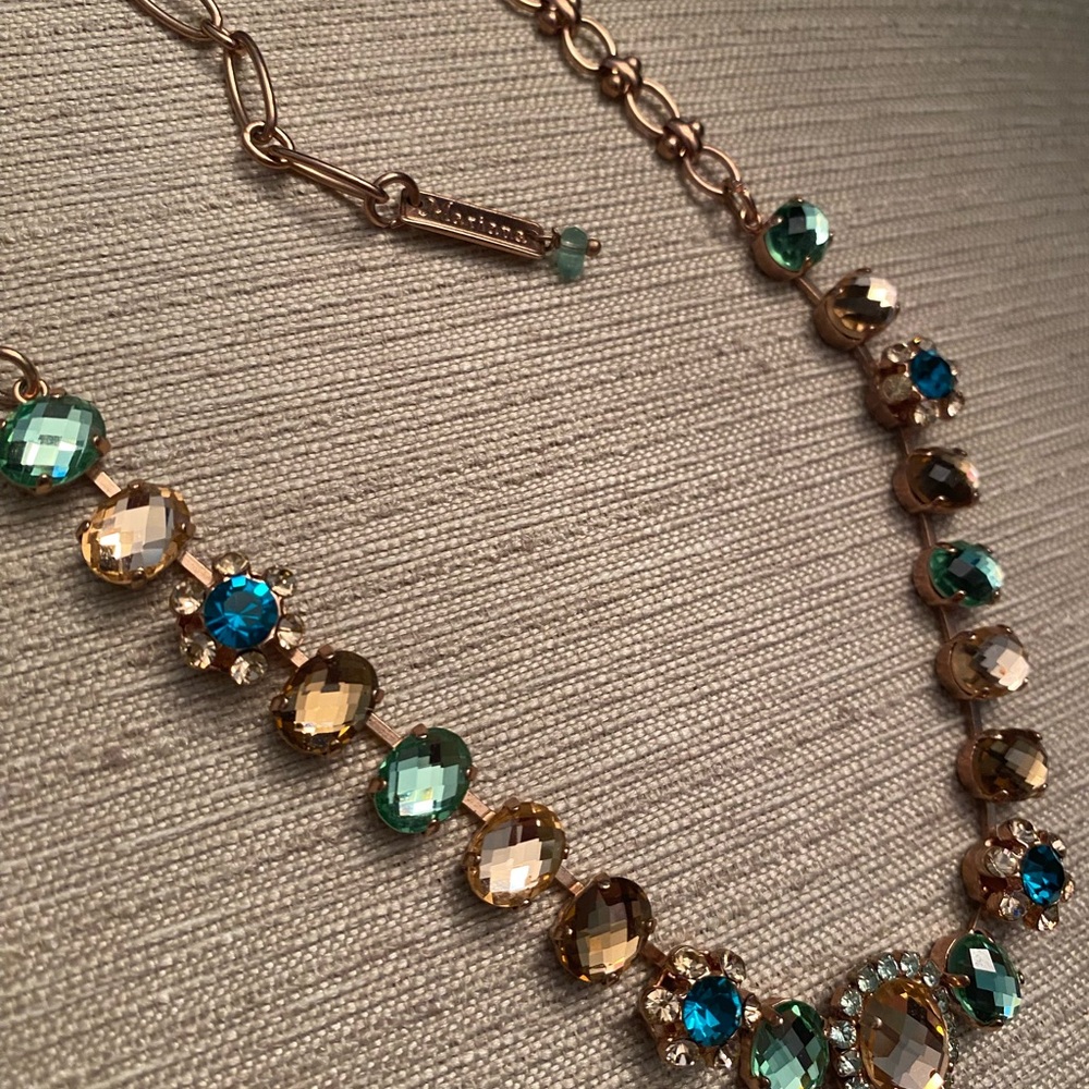 Mariana Gold and Teal Crystal Necklace